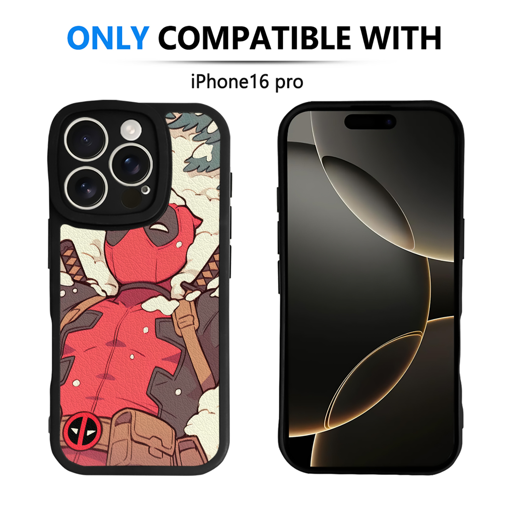 （画像用） Deadpool デッドプール 【iPhone 16シリーズ対応】シリコンスマホケース（レザー調） 材質：シリコン